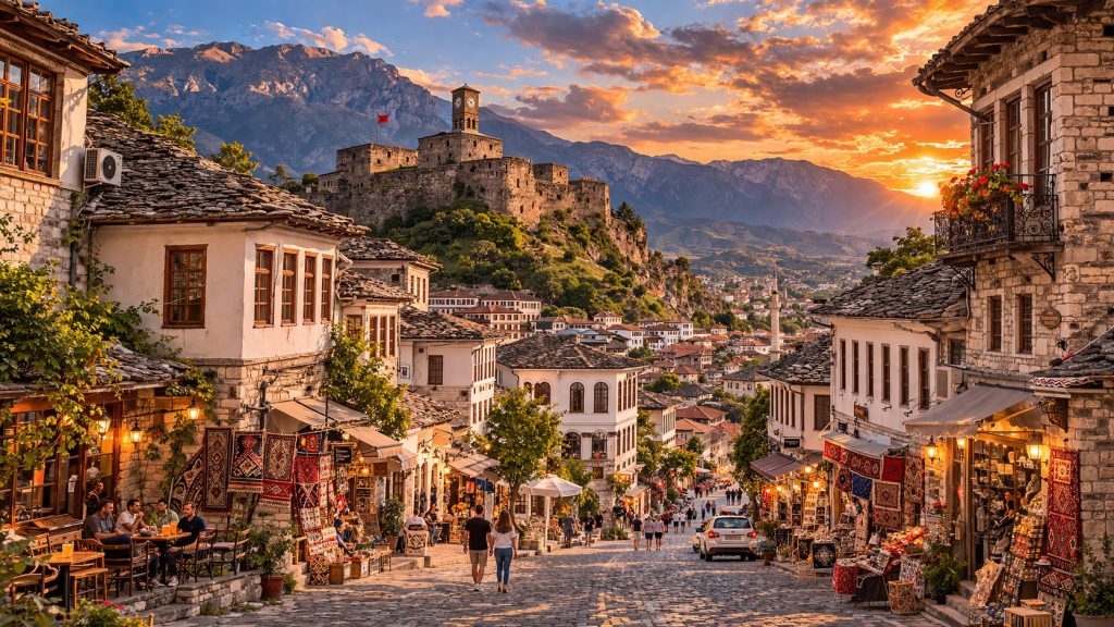 Gjirokaster Albania UNESCO stone city old town budget travel guide